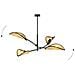 Lampada A Soffitto Lotus - Nero, Marrone - Acciaio Verniciato A Polvere, Tessuto - 102x51x102 Cm - Foto miniatura 3