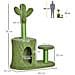 Albero Tiragraffi Per Gatti Fino 4.5kg A Forma Di Cactus Con Palline E Cuccia, 60x35x78cm - Verde - Foto miniatura 3
