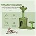 Albero Tiragraffi Per Gatti Fino 4.5kg A Forma Di Cactus Con Palline E Cuccia, 60x35x78cm - Verde - Foto miniatura 6