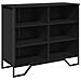 Credenza Nera 91x35,5x74,5 Cm In Legno Multistrato - Foto miniatura 2