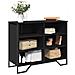 Credenza Nera 91x35,5x74,5 Cm In Legno Multistrato - Foto miniatura 1