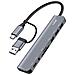 Hub Usb Supporta Otg 5 Gbps Lettore Schede Sd /tf E Jack Audio 3,5 Mm, Grigio - Foto miniatura 1