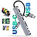 Hub Usb Supporta Otg 5 Gbps Lettore Schede Sd /tf E Jack Audio 3,5 Mm, Grigio - Foto miniatura 5