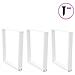 Gambe Per Tavolo Pranzo A V 3 Pz Bianco 80x(72-73,3)cm Acciaio - Foto miniatura 3