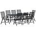 Set di mobili da corridoio  9 pezzi in acciaio antracite, Tavolo da giardino allungabile  antracite (140-210)x90x73 cm in acciaio - Foto miniatura 1