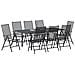 Set di mobili da corridoio  9 pezzi in acciaio antracite, Tavolo da giardino allungabile  antracite (140-210)x90x73 cm in acciaio - Foto miniatura 5