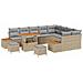 Set da Giardino  da 12 pezzi con Cuscini in Polyrattan Beige Acacia, Set da Pranzo da Giardino  da 3 Pezzi con Cuscini in Polyrattan Beige Acacia - Foto miniatura 1