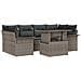Set divani giardino a 7 pezzi con cuscini in rattan grigio - Foto miniatura 1
