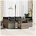 Set divani giardino a 7 pezzi con cuscini in rattan grigio - Foto miniatura 2