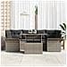Set divani giardino a 7 pezzi con cuscini in rattan grigio - Foto miniatura 3