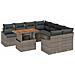 Set Divano da Giardino 9 Pezzi con Cuscini Grigi in Polyrattan - Foto miniatura 1