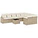 Set Divano da Giardino 10 pz con Cuscini Beige in Polyrattan - Foto miniatura 1