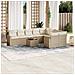 Set Divano da Giardino 10 pz con Cuscini Beige in Polyrattan - Foto miniatura 2