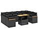 Set Divani da Giardino 11 pz con Cuscini in Polyrattan Nero - Foto miniatura 1