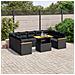 Set Divani da Giardino 11 pz con Cuscini in Polyrattan Nero - Foto miniatura 2