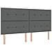 Letto con Box Spring e Materasso Grigio Scuro 200x200 cm Tessuto - Foto miniatura 3
