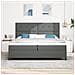 Letto con Box Spring e Materasso Grigio Scuro 200x200 cm Tessuto - Foto miniatura 5
