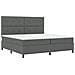 Letto con Box Spring e Materasso Grigio Scuro 200x200 cm Tessuto - Foto miniatura 6