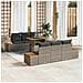 Set Divano da Giardino 7 pcs Grigio Poly Rattan - Foto miniatura 2