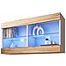 Komodee Tivoli Horizontal 100 Vetrina Sospesa, Bianco/rovere Wotan, Illuminazione Led Blu, Larghezza 100 Cm X Altezza 50 Cm X Profondità 29 Cm, Per Soggiorno, Sala Da Pranzo - Foto miniatura 3