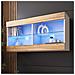 Komodee Tivoli Horizontal 100 Vetrina Sospesa, Bianco/rovere Wotan, Illuminazione Led Blu, Larghezza 100 Cm X Altezza 50 Cm X Profondità 29 Cm, Per Soggiorno, Sala Da Pranzo - Foto miniatura 1