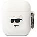 Custodia In Silicone Per Airpods 1/2 Choupette Head 3d Antiurto, Bianco - Foto miniatura 1