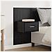 Testata con Comodino 3 pcs Rovere Nero Legno multistrato - Foto miniatura 4