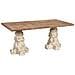 Tavolino Da Caffè In Legno E Magnesio Marrone E Bianco 180x95x78h Cm - Foto miniatura 1