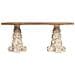 Tavolino Da Caffè In Legno E Magnesio Marrone E Bianco 180x95x78h Cm - Foto miniatura 2