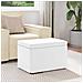 Pouf Bianco Pelle Sintetica e Legno Ingegnerizzato - Foto miniatura 3