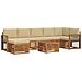 Set divani 8 pcs Naturale e Beige Legno di Acacia Massello - Foto miniatura 1