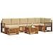 Set divani 8 pcs Naturale e Beige Legno di Acacia Massello - Foto miniatura 3