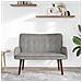 Sofa a Due Posti Grigio chiaro 115 x 61 x 87 cm Velluto - Foto miniatura 3