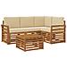 Set di divani da esterno con cuscino 5 pcs Naturale e Beige - Foto miniatura 1