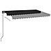 Tenda da Sole Retrattile Manuale LED 450x350 cm Antracite - Foto miniatura 5