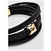 Bracciale in Pelle da Uomo, ""Flake"", 17cm, Oro - Foto miniatura 12
