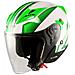 Casco Jet Moto Scooter Visiera Doppia Certificato Ece22-05 Bianco Verde Xs - Foto miniatura 6
