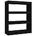 Libreria / divisorio Nero 100x30x103 Cm In Legno Massello Di Pino - Foto miniatura 2
