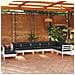 Set Divani Da Giardino 8 Pz Con Cuscini Bianchi Legno Di Pino - Foto miniatura 1