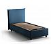 Letto Singolo Brunella, Letto Contenitore Con Rivestimento In Tessuto, 100% Made In Italy, Apertura Frontale, Con Materasso Cm 80x190 Incluso, Blu - Foto miniatura 4