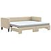 Divano Letto Estraibile Con Materassi Crema 80x200 Cm Tessuto - Foto miniatura 1