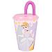 Disney Bicchiere Rosa E Lilla Per Bambine In Plastica Principesse Belle Cenerentola Rapunzel 430 Ml Con Cannuccia E Coperchio Flessibile - Foto miniatura 2