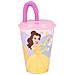 Disney Bicchiere Rosa E Lilla Per Bambine In Plastica Principesse Belle Cenerentola Rapunzel 430 Ml Con Cannuccia E Coperchio Flessibile - Foto miniatura 3