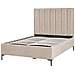 Letto Matrimoniale Contenitore Velluto Grigio Tortora 140 X 200 Cm Sezanne - Foto miniatura 3