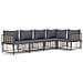 Set Divani Da Giardino 5 Pz Con Cuscini Antracite In Polyrattan - Foto miniatura 1