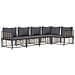 Set Divani Da Giardino 5 Pz Con Cuscini Antracite In Polyrattan - Foto miniatura 2