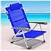 Spiaggina Sedia Prendisole Pieghevole Mare Spiaggia Sdraio Reclinabile Blu - Foto miniatura 1