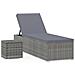 Lusso Casadino -  Lettino Prendisole Con Cuscino E Tavolino In Polyrattan Grigio - Foto miniatura 1