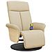 Poltrona Reclinabile Massaggiante con Poggiapiedi Crema Tessuto - Foto miniatura 1