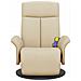 Poltrona Reclinabile Massaggiante con Poggiapiedi Crema Tessuto - Foto miniatura 3